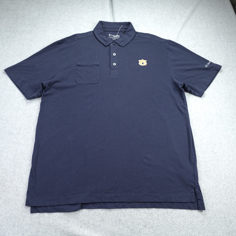 Auburn Tigers Polo Shirt Mens XL Navy‎ Blue Omni-Wick Columbia Golf NCAA
